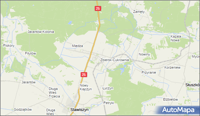 mapa Zbiersk-Cukrownia, Zbiersk-Cukrownia na mapie Targeo