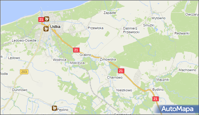 mapa Zimowiska, Zimowiska na mapie Targeo