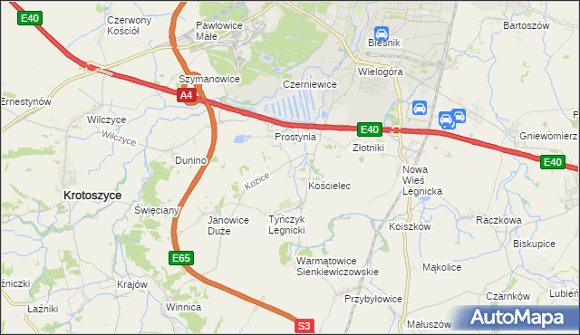 mapa Babin gmina Krotoszyce, Babin gmina Krotoszyce na mapie Targeo