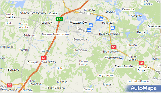 mapa Badowo-Dańki, Badowo-Dańki na mapie Targeo