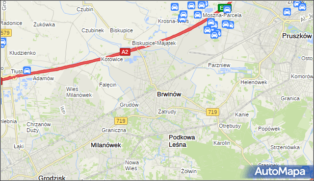 mapa Brwinów, Brwinów na mapie Targeo