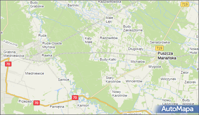 mapa Budy-Kałki, Budy-Kałki na mapie Targeo