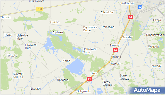 mapa Dąbkowice Górne, Dąbkowice Górne na mapie Targeo