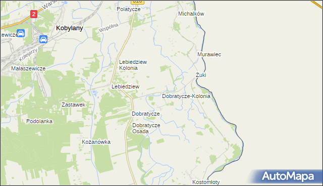 mapa Dobratycze-Kolonia, Dobratycze-Kolonia na mapie Targeo