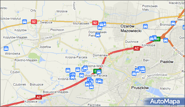 mapa Domaniew gmina Brwinów, Domaniew gmina Brwinów na mapie Targeo