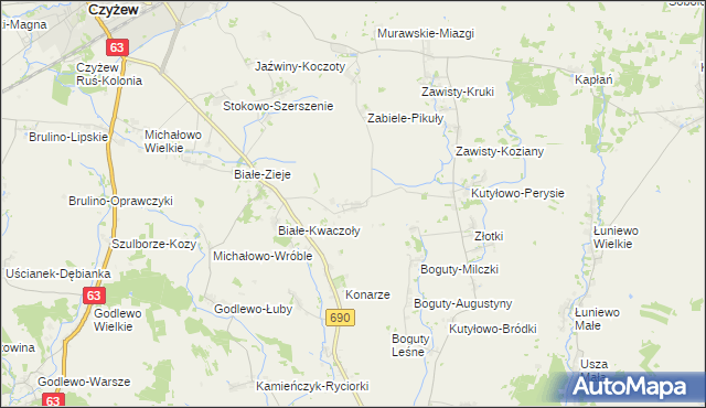 mapa Drewnowo-Gołyń, Drewnowo-Gołyń na mapie Targeo