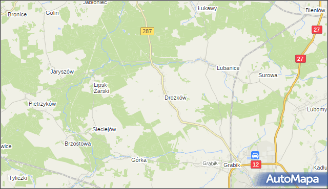 mapa Drożków, Drożków na mapie Targeo