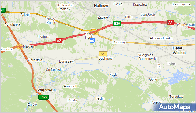 mapa Duchnów, Duchnów na mapie Targeo