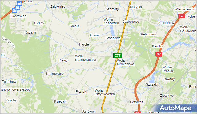 mapa Garbatka gmina Lesznowola, Garbatka gmina Lesznowola na mapie Targeo