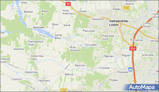 mapa Izabelin gmina Aleksandrów Łódzki, Izabelin gmina Aleksandrów Łódzki na mapie Targeo