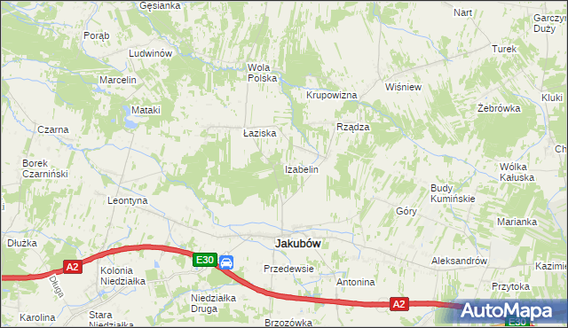 mapa Izabelin gmina Jakubów, Izabelin gmina Jakubów na mapie Targeo