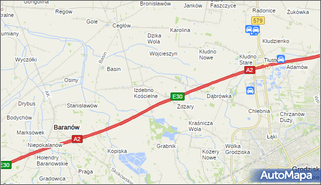 mapa Izdebno Nowe, Izdebno Nowe na mapie Targeo
