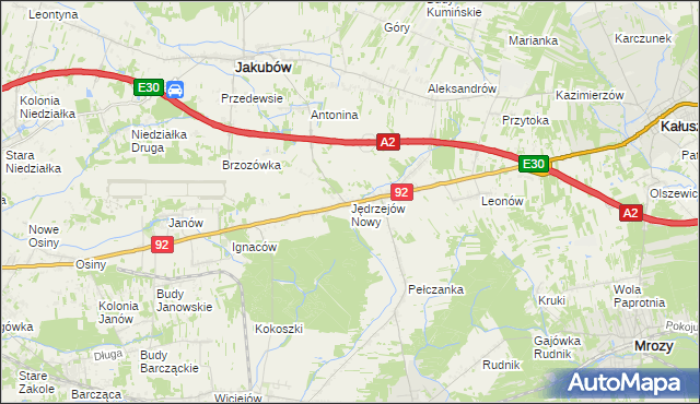 mapa Jędrzejów Nowy, Jędrzejów Nowy na mapie Targeo