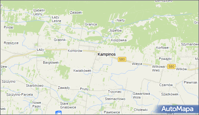 mapa Kampinos A, Kampinos A na mapie Targeo