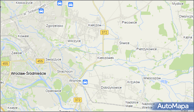 mapa Kiełczówek, Kiełczówek na mapie Targeo