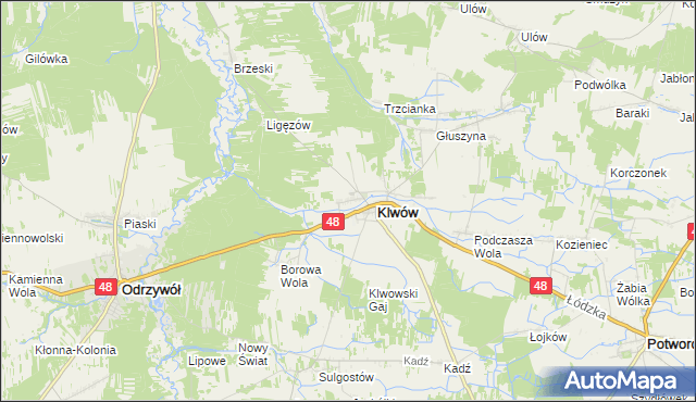 mapa Klwowska Wola, Klwowska Wola na mapie Targeo