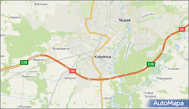 mapa Kobylnica powiat słupski, Kobylnica powiat słupski na mapie Targeo