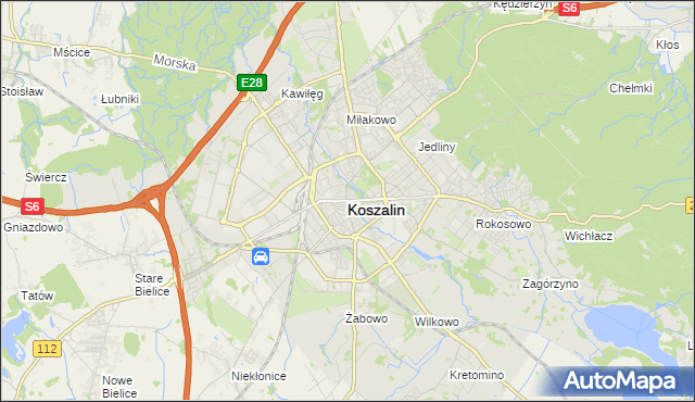 mapa Koszalina, Koszalin na mapie Targeo