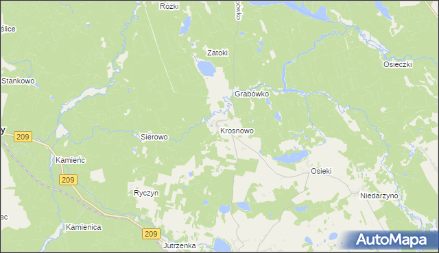 mapa Krosnowo, Krosnowo na mapie Targeo
