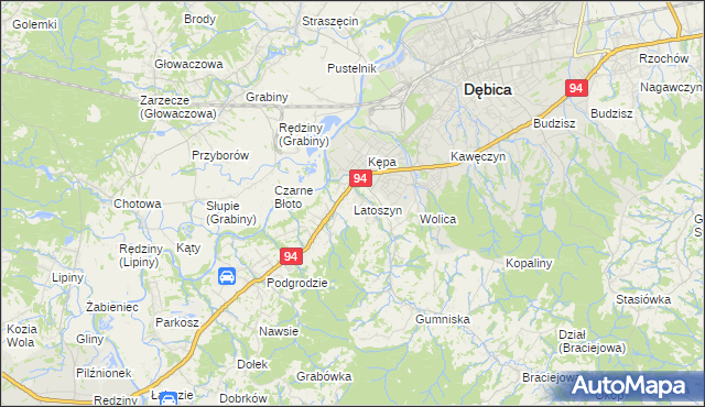 mapa Latoszyn, Latoszyn na mapie Targeo