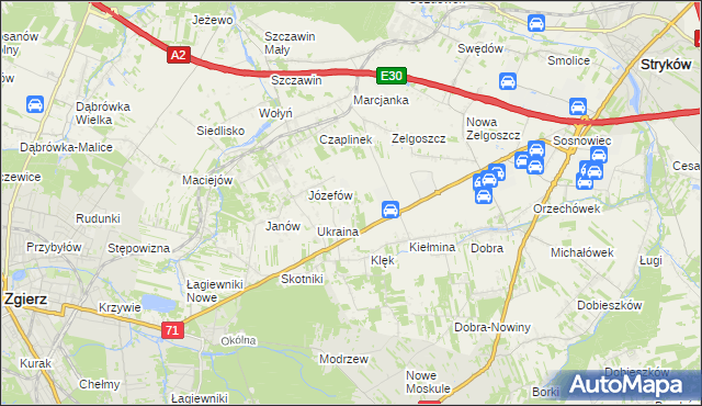 mapa Leonardów gmina Zgierz, Leonardów gmina Zgierz na mapie Targeo