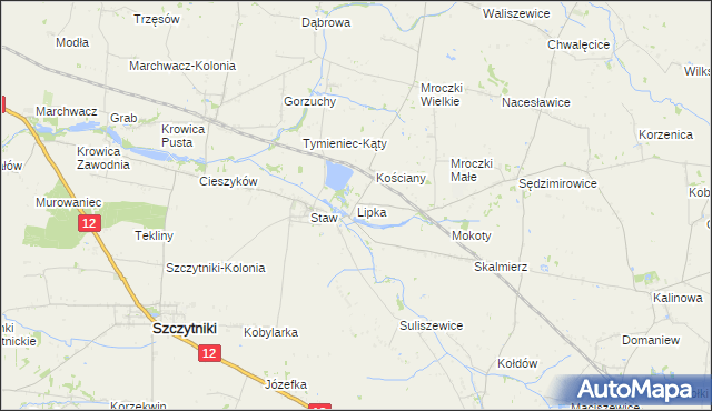 mapa Lipka gmina Szczytniki, Lipka gmina Szczytniki na mapie Targeo