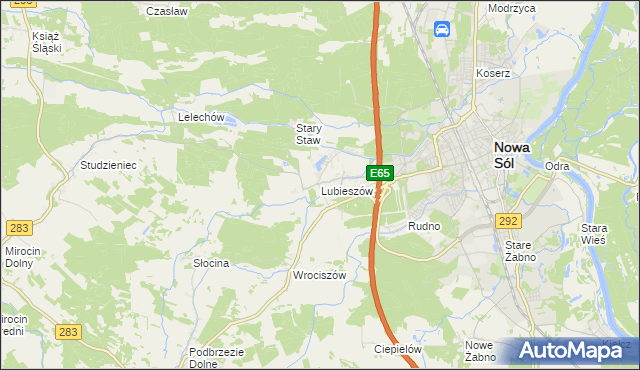 mapa Lubieszów gmina Nowa Sól, Lubieszów gmina Nowa Sól na mapie Targeo