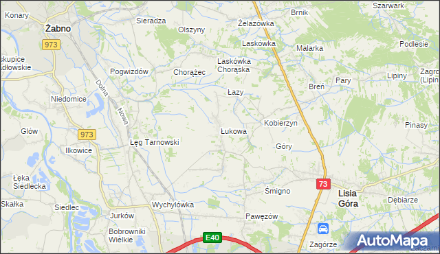 mapa Łukowa gmina Lisia Góra, Łukowa gmina Lisia Góra na mapie Targeo