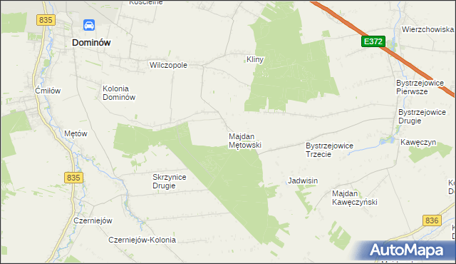 mapa Majdan Mętowski, Majdan Mętowski na mapie Targeo