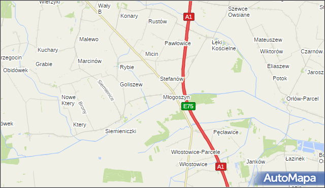 mapa Młogoszyn, Młogoszyn na mapie Targeo