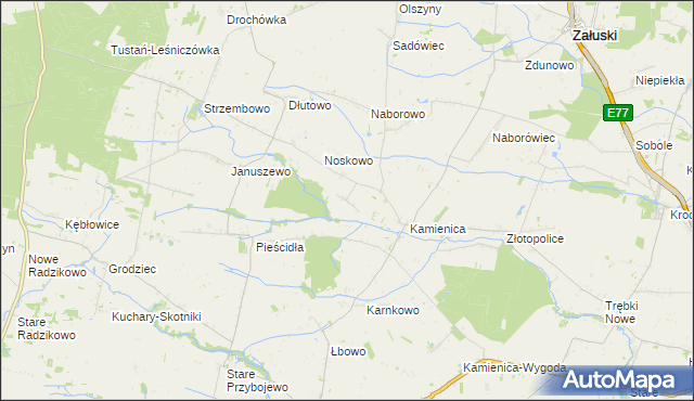 mapa Naborowo-Parcele, Naborowo-Parcele na mapie Targeo