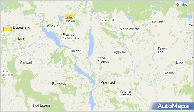 mapa Nowa Przerośl, Nowa Przerośl na mapie Targeo