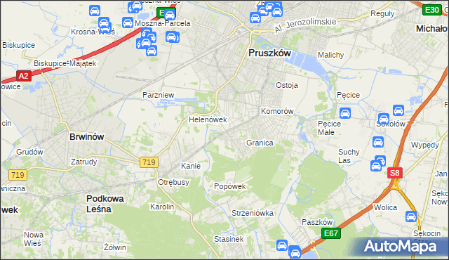 mapa Nowa Wieś gmina Michałowice, Nowa Wieś gmina Michałowice na mapie Targeo