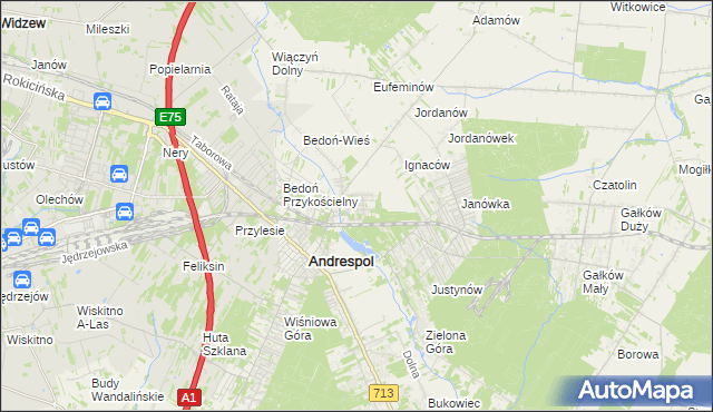 mapa Nowy Bedoń, Nowy Bedoń na mapie Targeo