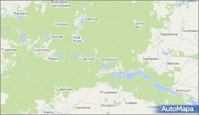 mapa Odrzykożuch, Odrzykożuch na mapie Targeo