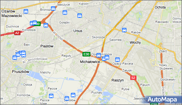 mapa Opacz-Kolonia, Opacz-Kolonia na mapie Targeo