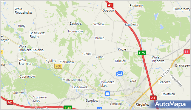 mapa Osse, Osse na mapie Targeo