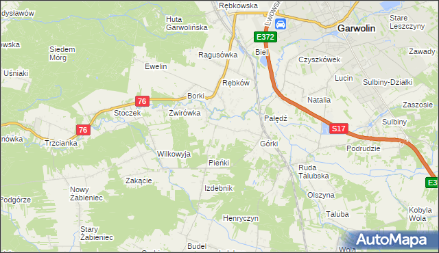 mapa Parcele-Rębków, Parcele-Rębków na mapie Targeo