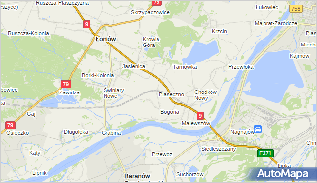 mapa Piaseczno gmina Łoniów, Piaseczno gmina Łoniów na mapie Targeo