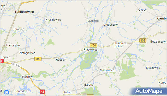 mapa Piątkowice, Piątkowice na mapie Targeo