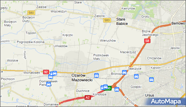 mapa Piotrkówek Mały, Piotrkówek Mały na mapie Targeo