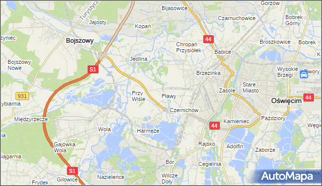 mapa Pławy, Pławy na mapie Targeo