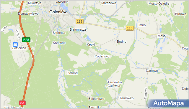 mapa Podańsko, Podańsko na mapie Targeo