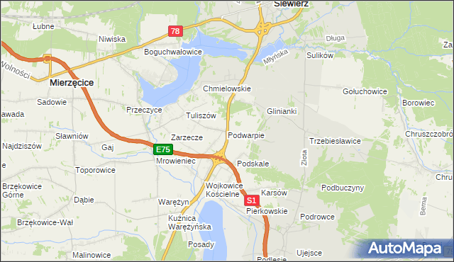 mapa Podwarpie, Podwarpie na mapie Targeo