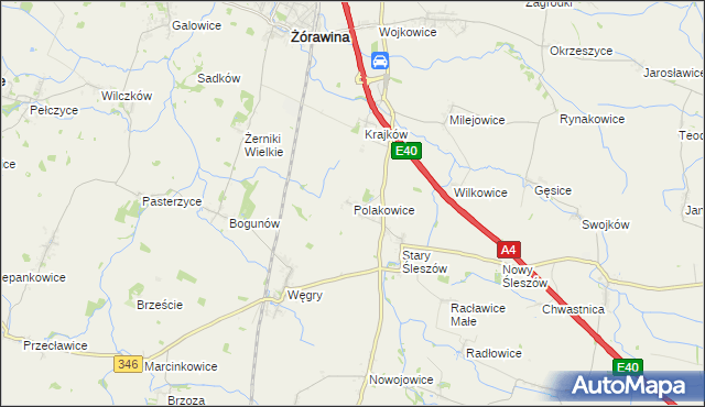 mapa Polakowice, Polakowice na mapie Targeo