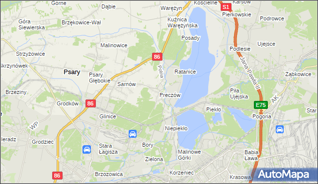 mapa Preczów, Preczów na mapie Targeo
