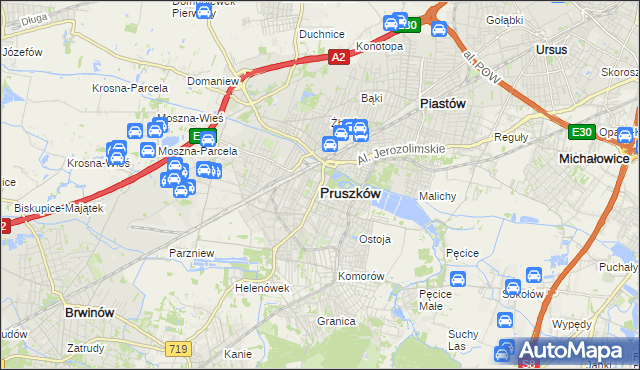 mapa Pruszków, Pruszków na mapie Targeo