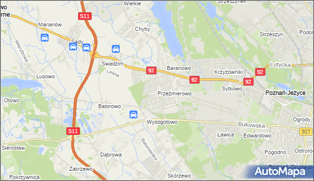 mapa Przeźmierowo, Przeźmierowo na mapie Targeo