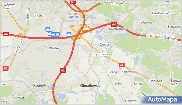 mapa Przyszowice, Przyszowice na mapie Targeo