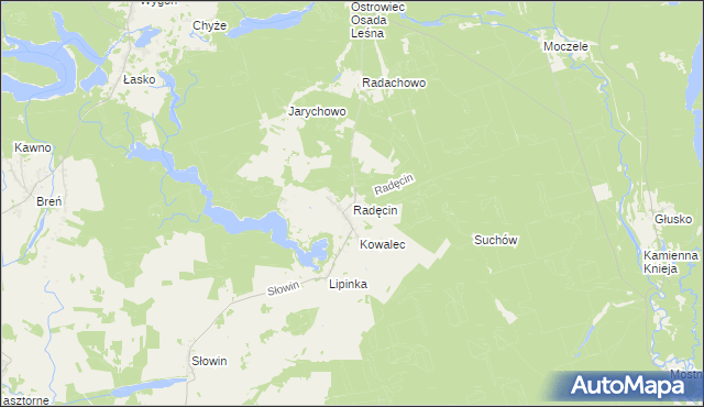 mapa Radęcin, Radęcin na mapie Targeo